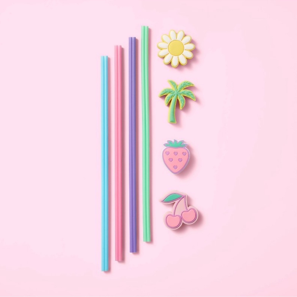 Stoney Clover Lane x Target 4pk Straw and Charm Set